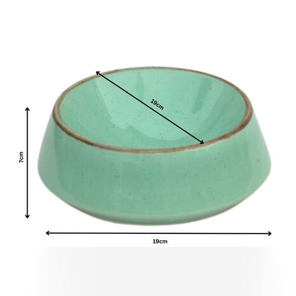 Premium Mint Green Stoneware Ceramic Serving Bowl with Speckled Glaze | 19 × 19 × 7 cm (DZ)