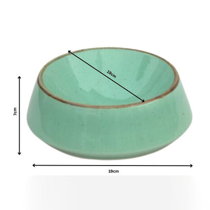 Premium Mint Green Stoneware Ceramic Serving Bowl with Speckled Glaze | 19 × 19 × 7 cm (DZ)