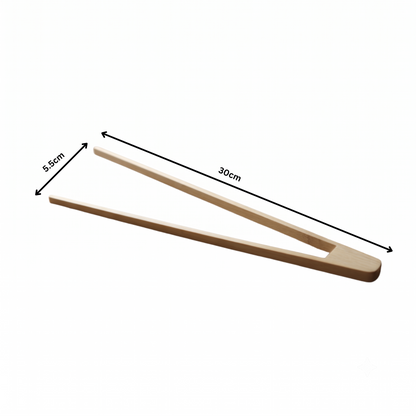 Set of 6 | Premium Natural Bamboo Cooking & Serving Tongs | 30 × 5.5 cm (DZ)