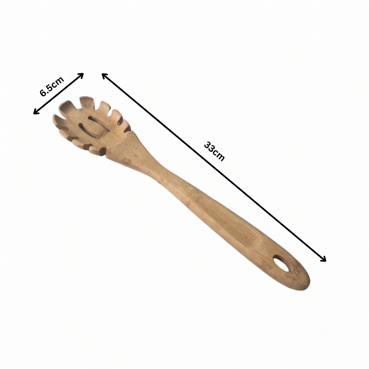 Premium Natural Bamboo Pasta Server Spoon | 33 × 6.5 cm (DZ)