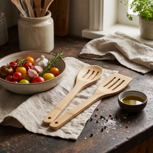 Set of 2 | Premium Natural Bamboo Spatula | 30 × 6 cm (DZ)