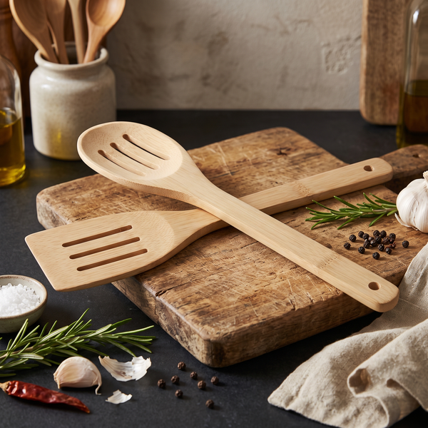 Set of 2 | Premium Natural Bamboo Spatula | 30 × 6 cm (DZ)