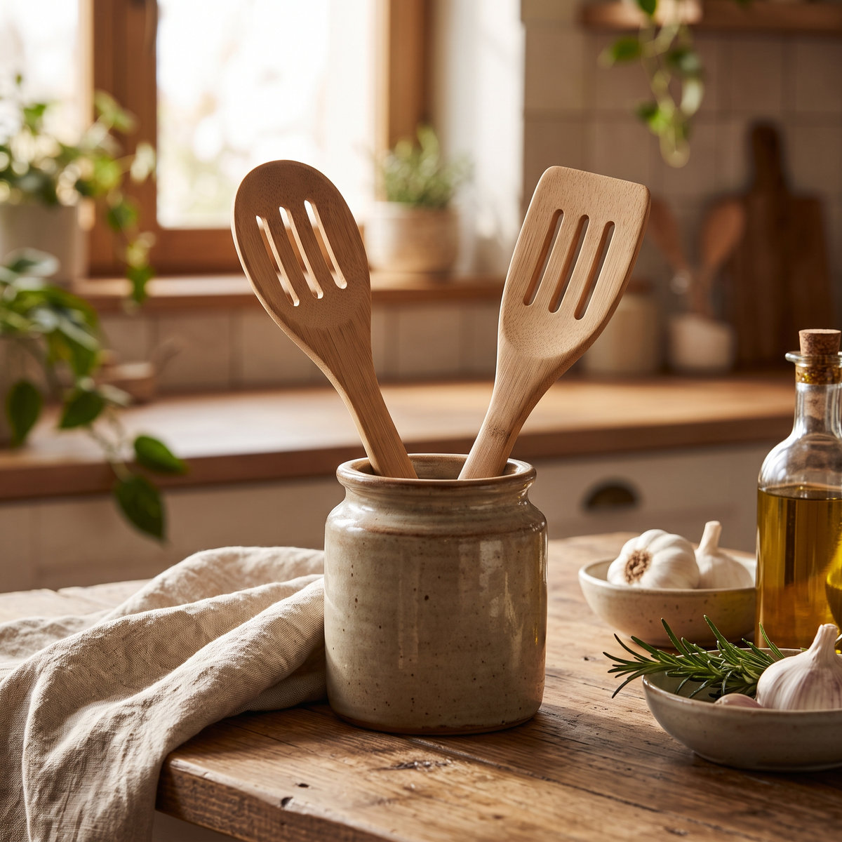 Set of 2 | Premium Natural Bamboo Spatula | 30 × 6 cm (DZ)