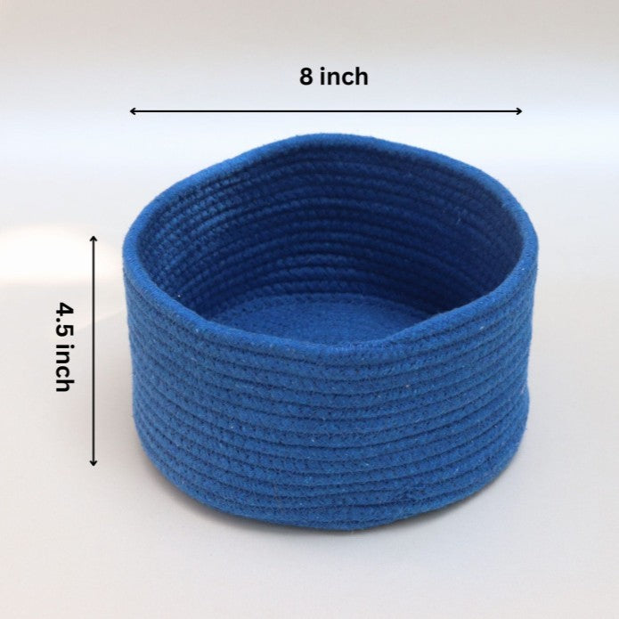 Premium Round Cotton Rope Storage Basket – Lightweight & Durable Home Organizer | 8 Inch (DZ)