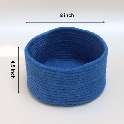Premium Round Cotton Rope Storage Basket – Lightweight & Durable Home Organizer | 8 Inch (DZ)