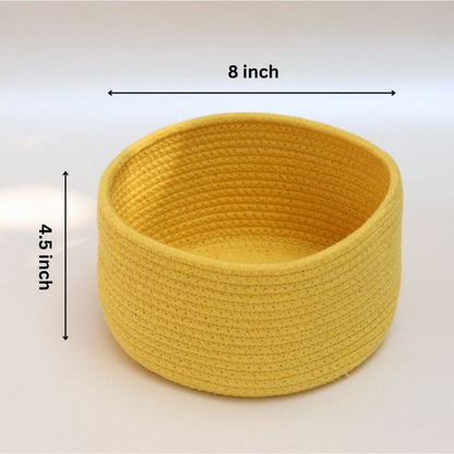 Premium Round Cotton Rope Storage Basket – Lightweight & Durable Home Organizer | 8 Inch (DZ)