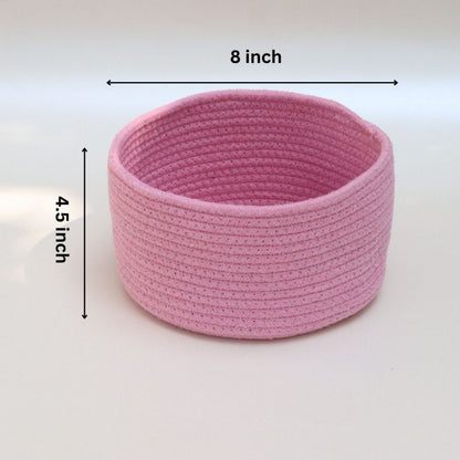 Premium Round Cotton Rope Storage Basket – Lightweight & Durable Home Organizer | 8 Inch (DZ)