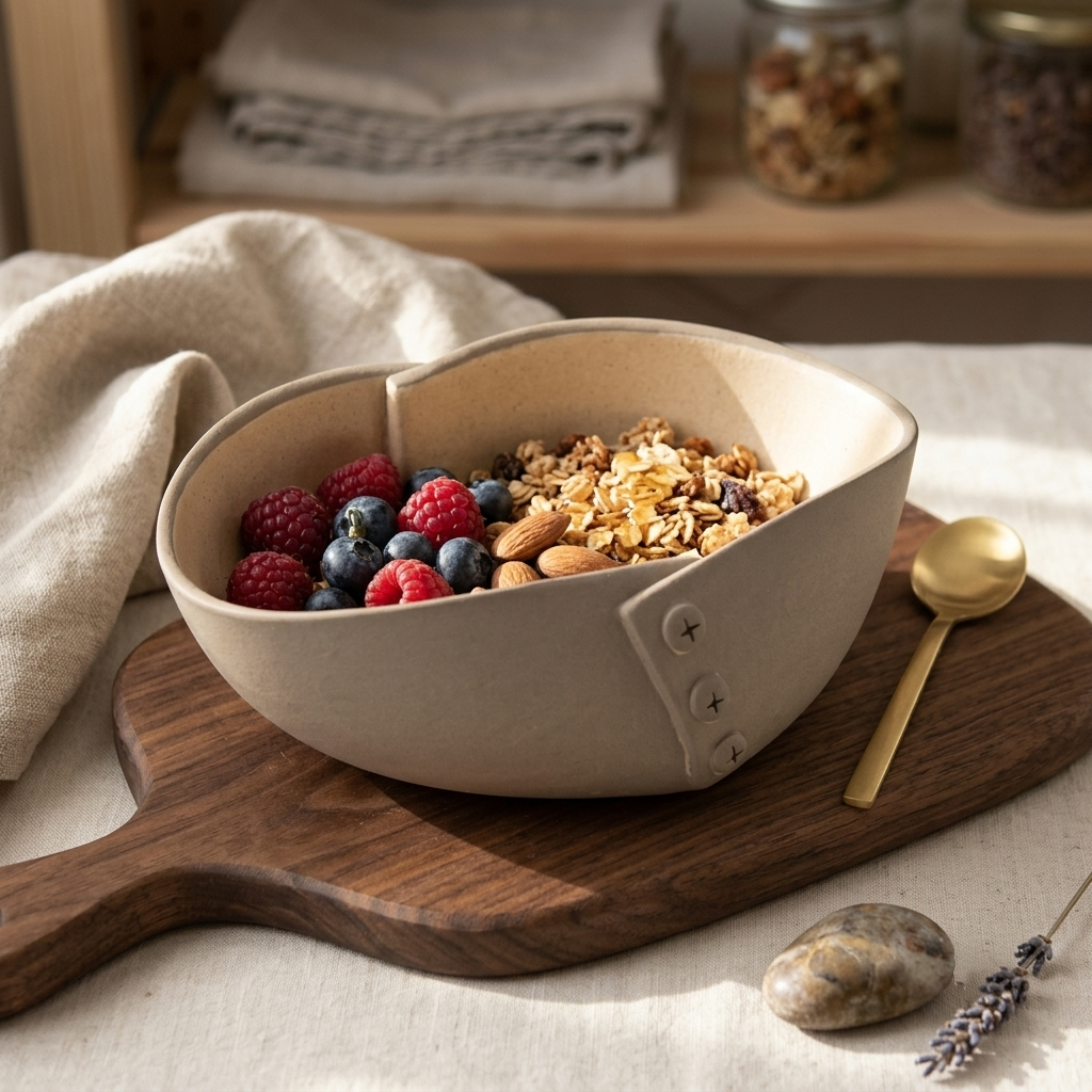 Premium Stoneware Ceramic Serving Bowl with Decorative Rivet Design | 28 × 21 × 10 cm (DZ)