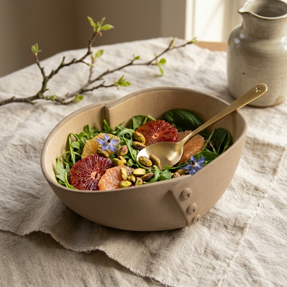 Premium Stoneware Ceramic Serving Bowl with Decorative Rivet Design | 28 × 21 × 10 cm (DZ)