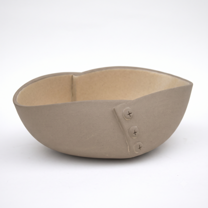 Premium Stoneware Ceramic Serving Bowl with Decorative Rivet Design | 28 × 21 × 10 cm (DZ)