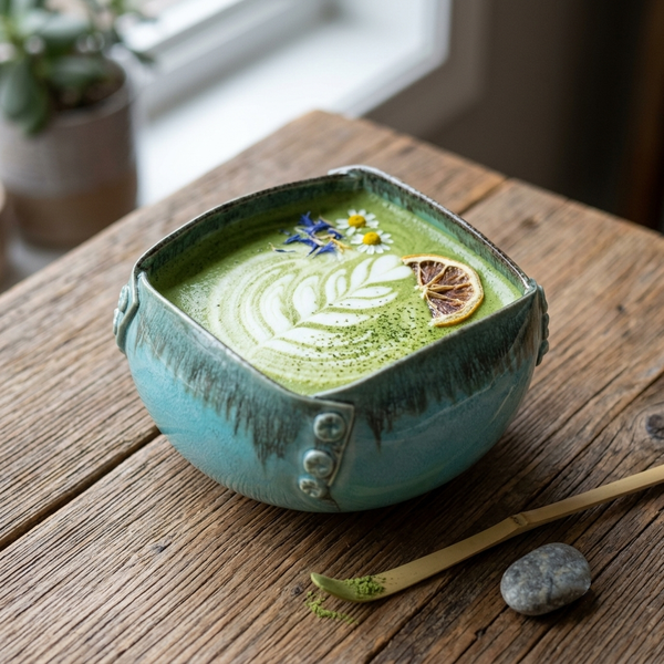 Premium Turquoise Blue Stoneware Ceramic Serving Bowl with Decorative Rivet Design | 22 × 22 × 12 cm (DZ)