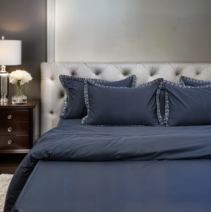Pristine Cloud Border (300 TC) - 100% Cotton King-Size Bedsheet + 2 Pillow Covers