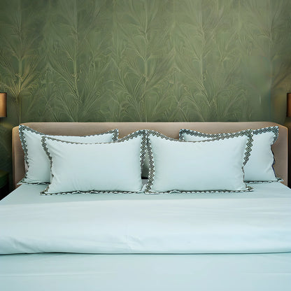 Pristine Weather Lime (300 TC) - 100% Cotton King-Size Bedsheet + 2 Pillow Covers
