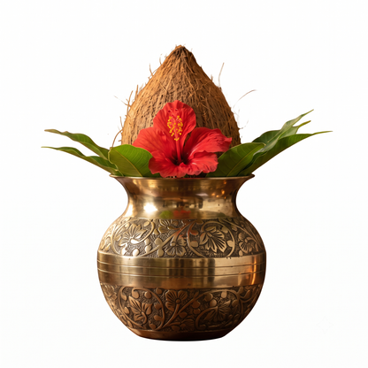 Pure Brass Puja Kalash – Amrit | Golden Pooja Kalash - (DZ)