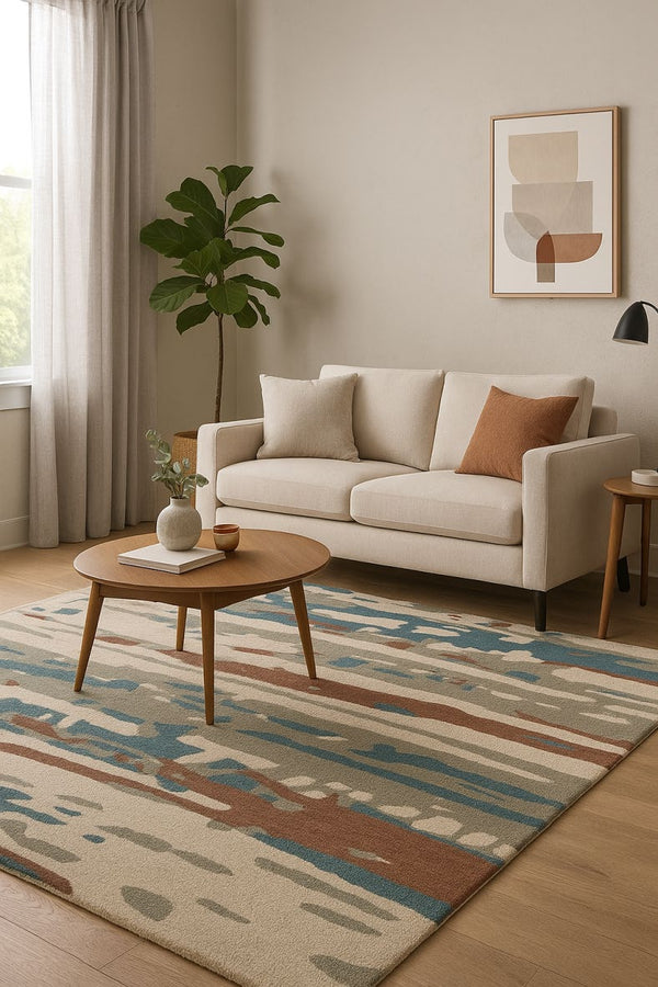 Contemporary Abstract Hand Tufted Rug - BR
