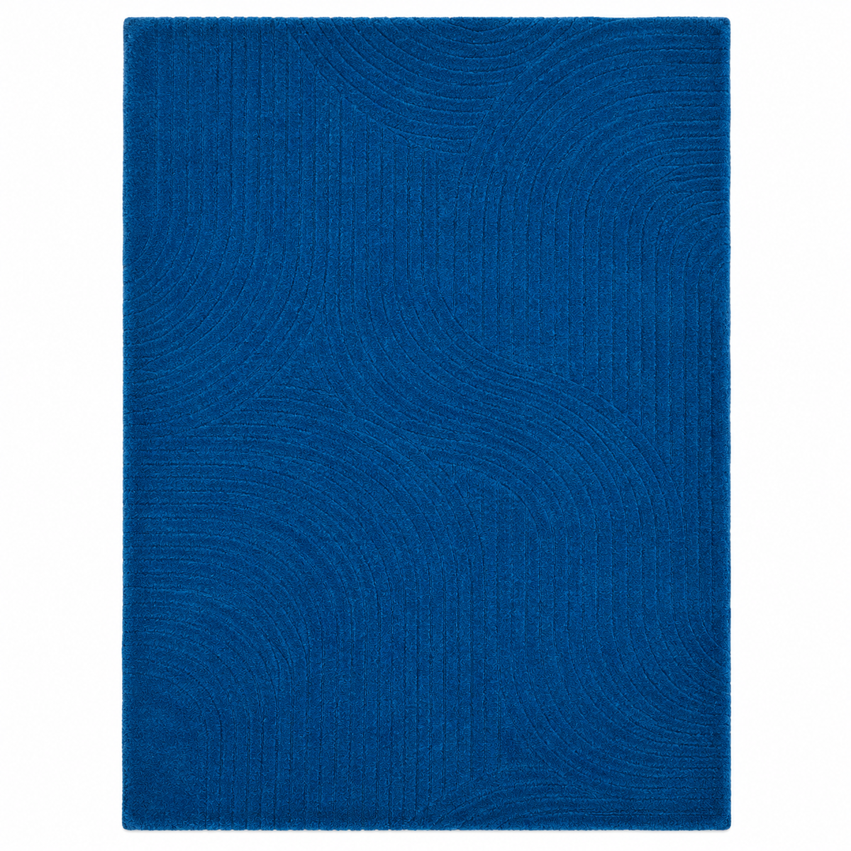 Royal Blue New Zealand Wool Rug | Subtle Textured Pattern (GG)