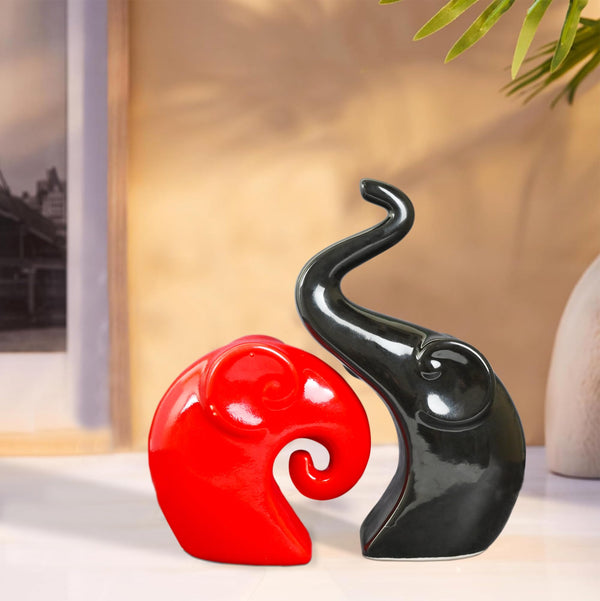 Elephant Family Glossy Showpiece Set - (MVS)