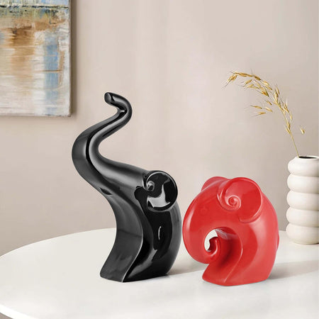 Elephant Family Glossy Showpiece Set - (MVS)