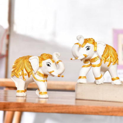 Royal Elephant Pair Showpiece - (MVS)