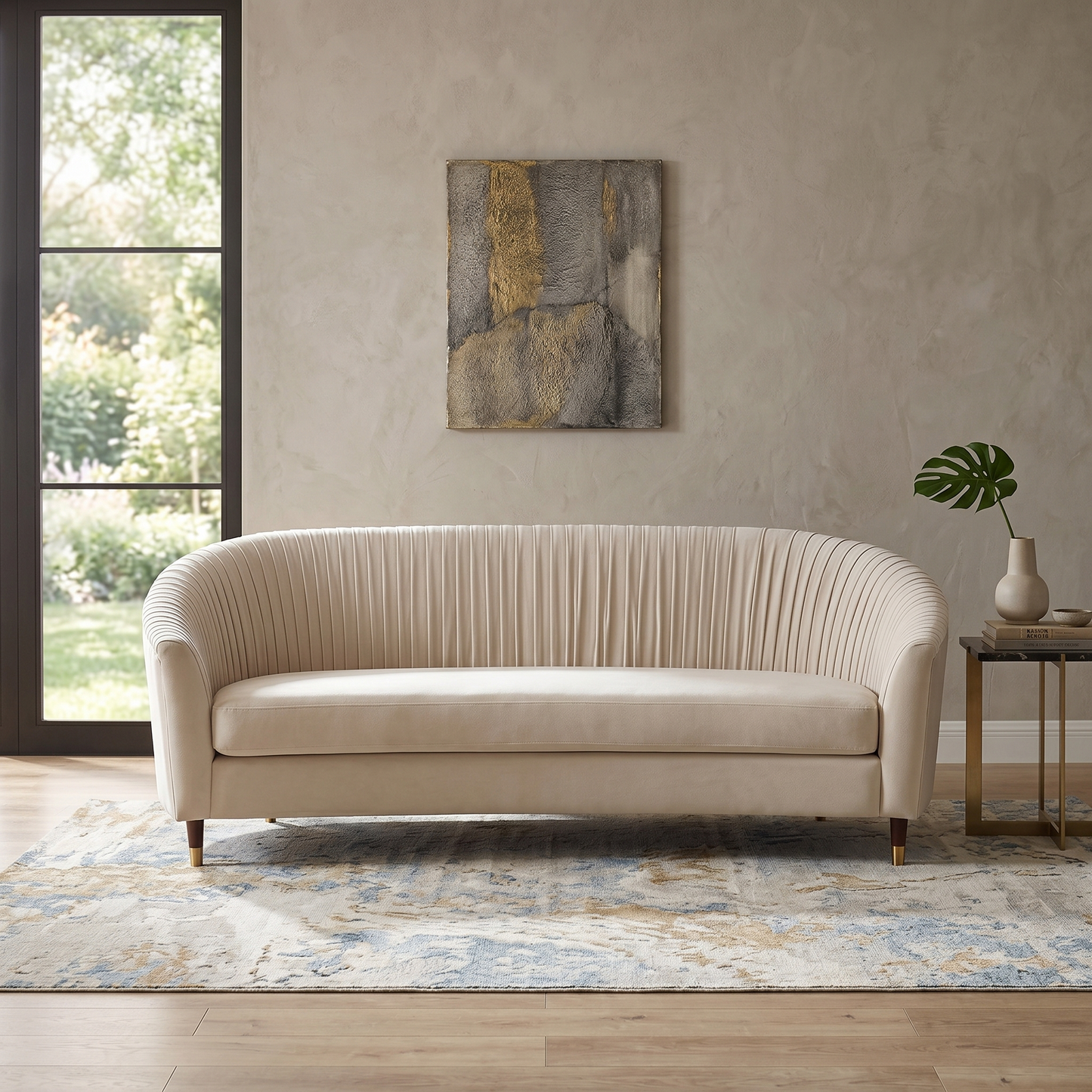 Sacha Compact Curved Bouclé 2-Seater Sofa (1800mm) - (NO)