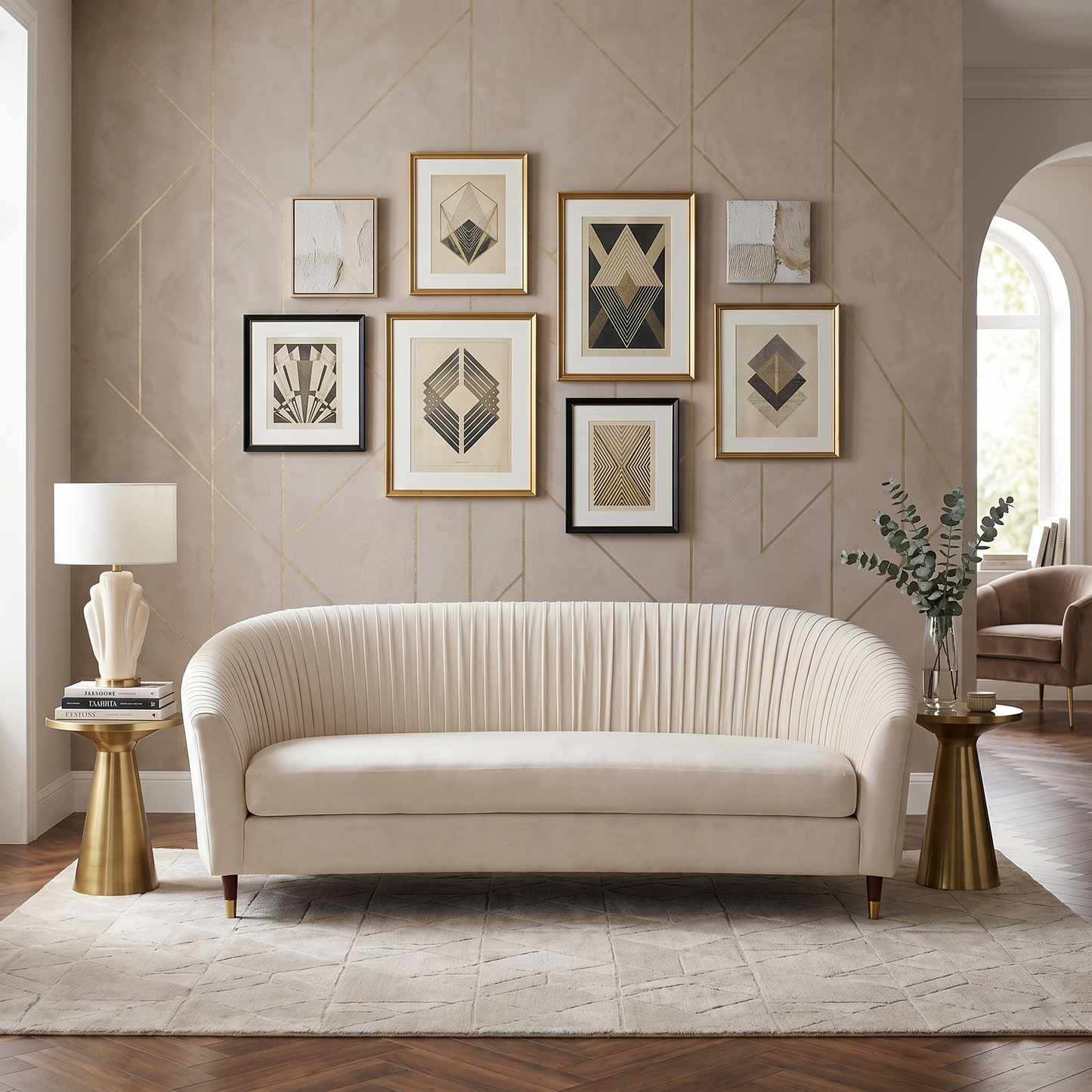 Sacha Compact Curved Bouclé 2-Seater Sofa (1800mm) - (NO)