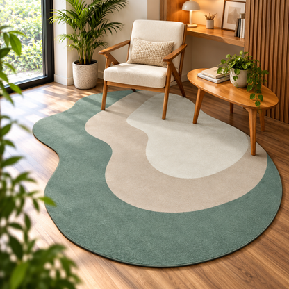 Sage Contour Accent Rug | Flowing Organic Contour Lines (GG)