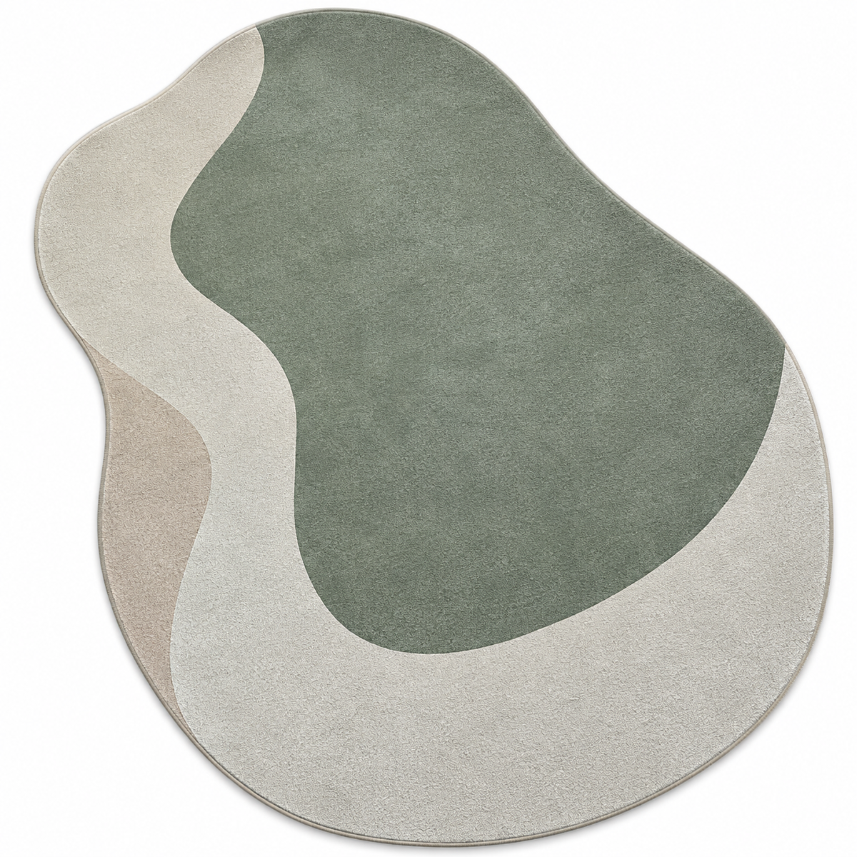 Sage Green Organic Rug | Flowing Organic Silhouette with Layered Tones (GG)