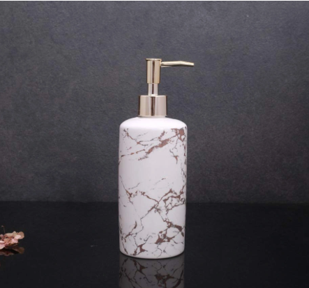 Sophisticated Marble Elegance Ceramic Soap Dispenser (W)