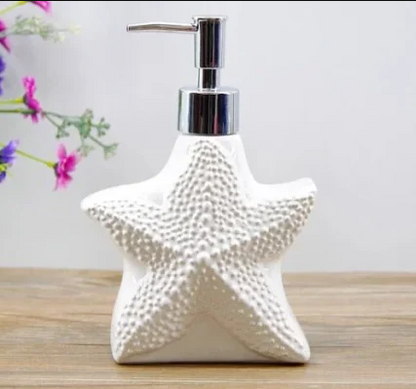 Coastal Shell Ceramic Soap Dispenser (W)