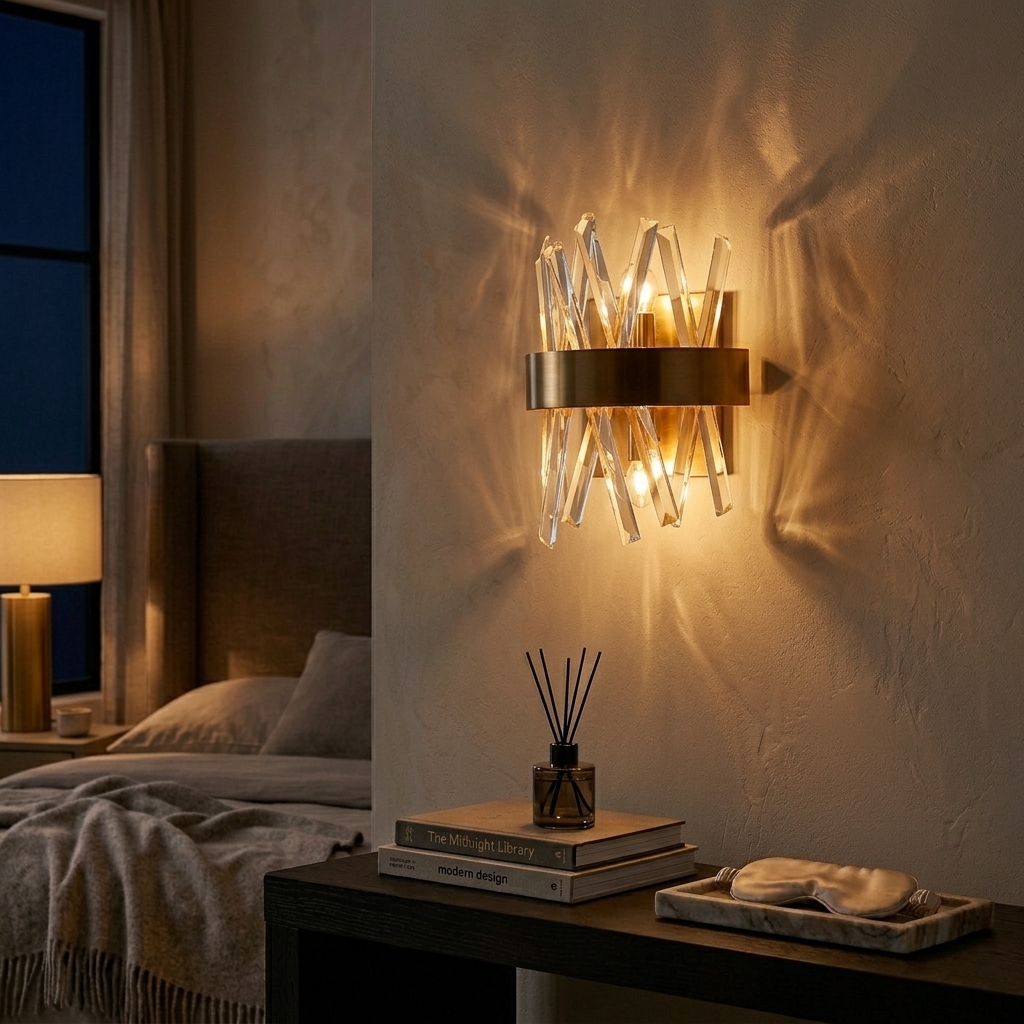 Seraphina Crystal Leaf Wall Light - 9.8in * 11.8in (J)