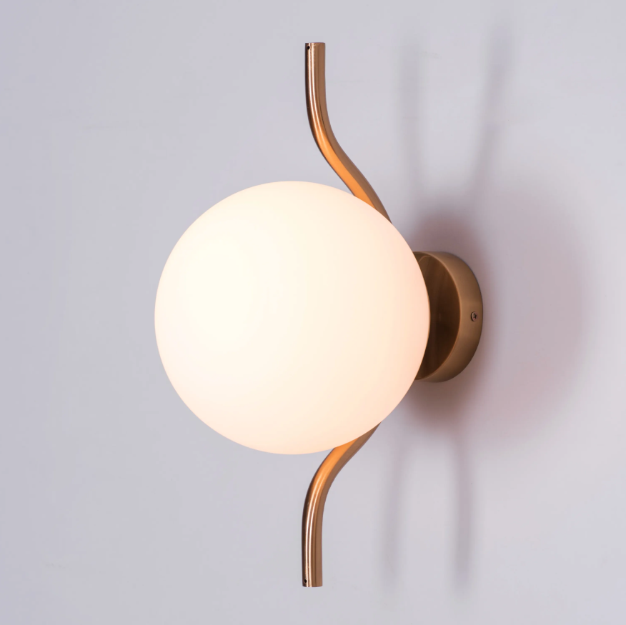 Serpentine Glow Globe Sconce Wall Light - 8in * 16.5in (J)