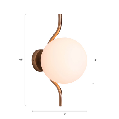 Serpentine Glow Globe Sconce Wall Light - 8in * 16.5in (J)