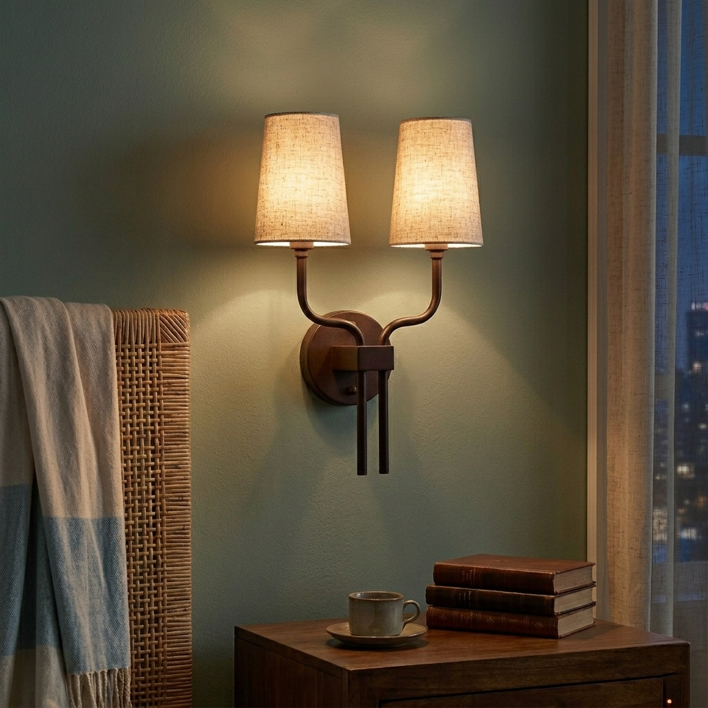 Solari Double-Orb Arched Wall Light - 5.1in * 21.4in (J)