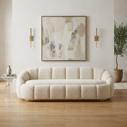 Sorbonne Channel-Tufted Bouclé 3-Seater Sofa (2100mm) - (NO)