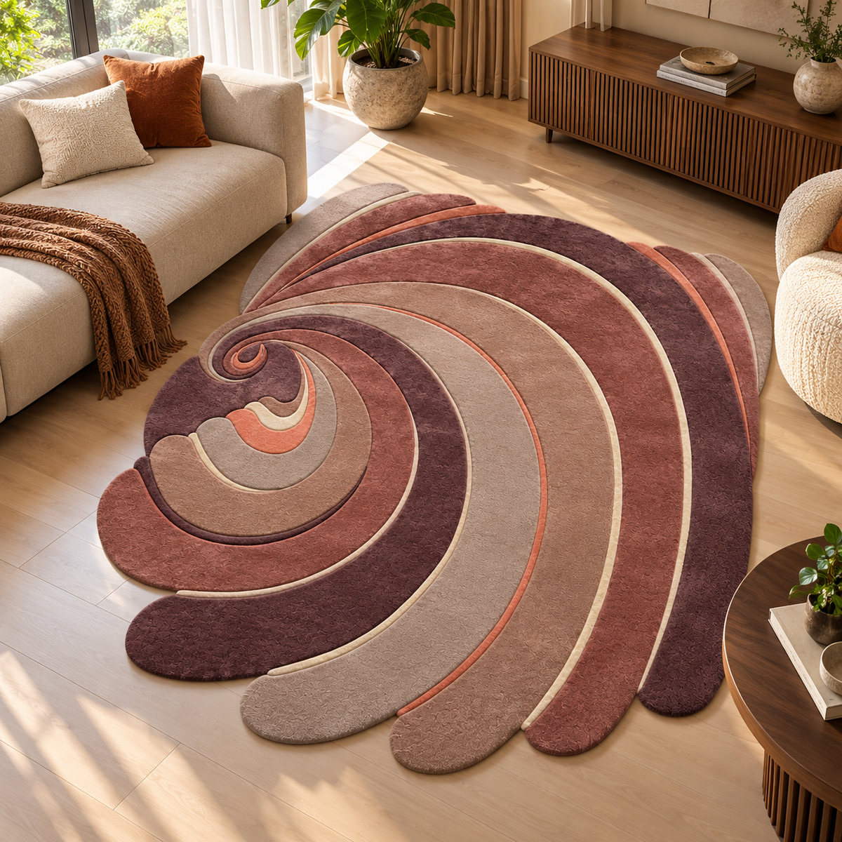 Spiral Contour Rug | Flowing Spiral Contour Pattern (GG)