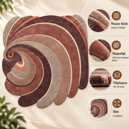 Spiral Contour Rug | Flowing Spiral Contour Pattern (GG)