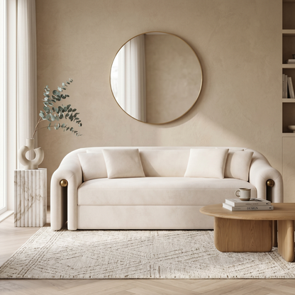 Studio Block Minimalist Bouclé 3-Seater Sofa (2100mm) - (NO)