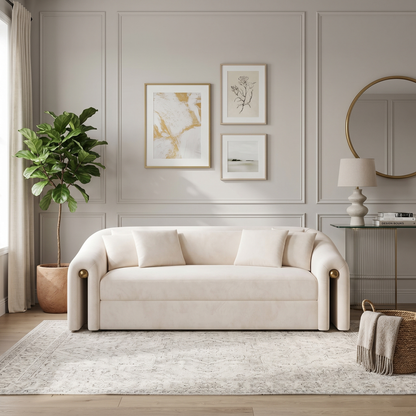 Studio Block Minimalist Bouclé 3-Seater Sofa (2100mm) - (NO)