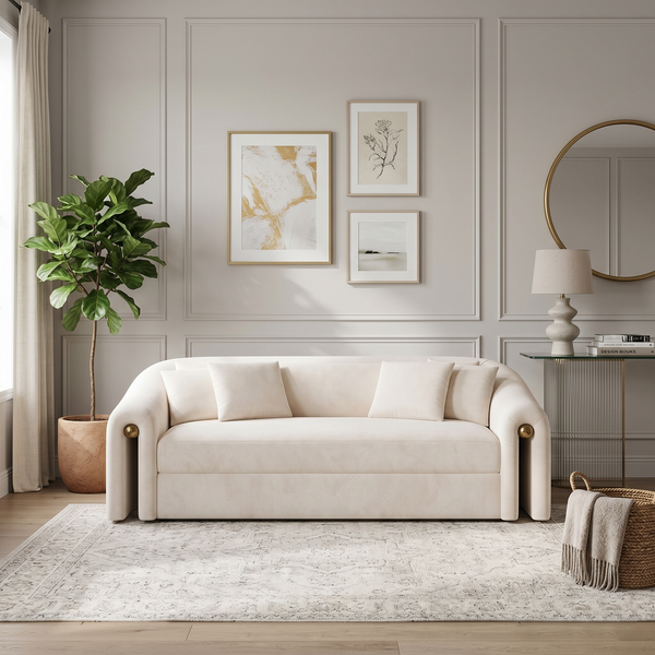 Studio Block Minimalist Bouclé 3-Seater Sofa (2100mm) - (NO)