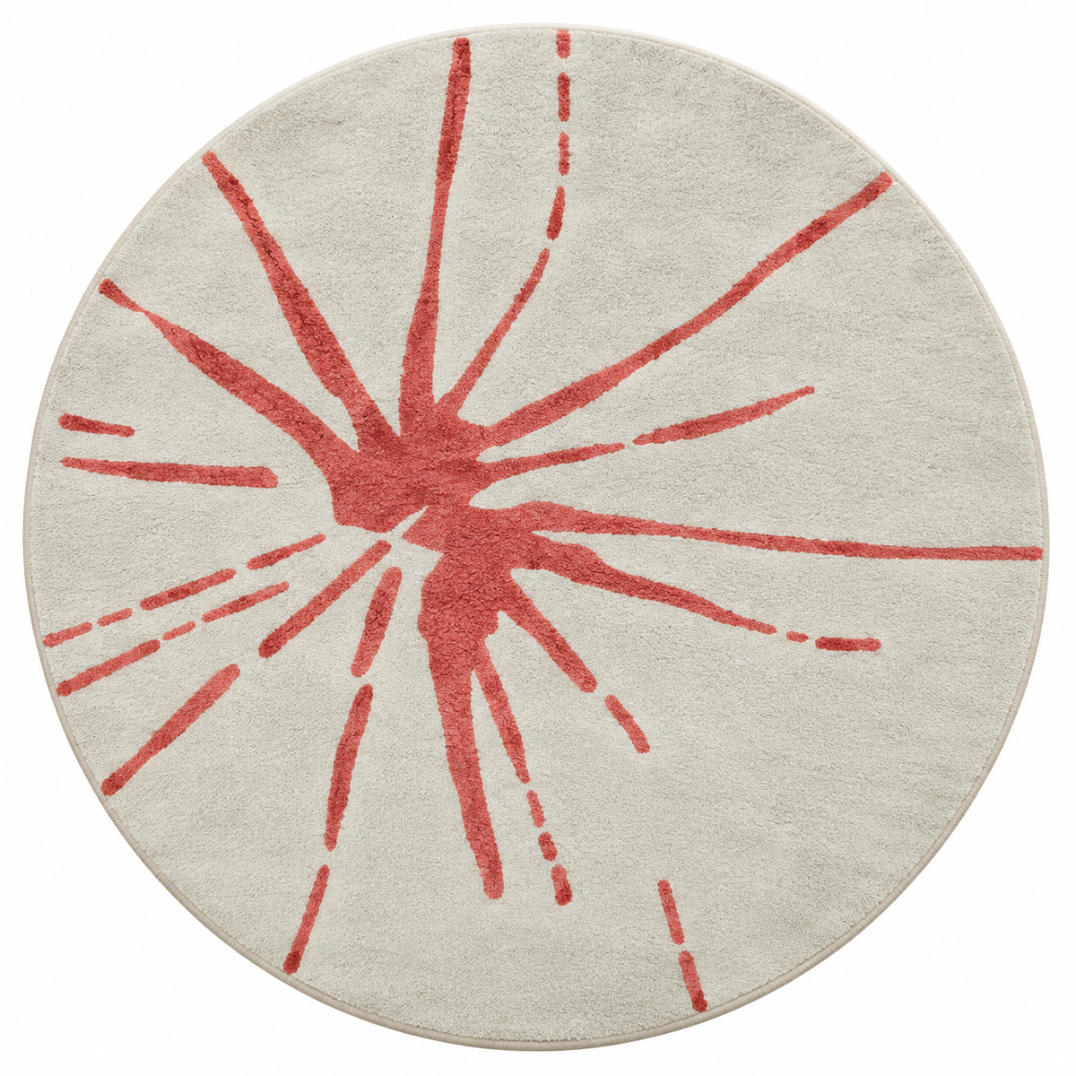 Sunburst Round Rug - 3*3ft | Radiating Sunburst Pattern (GG)