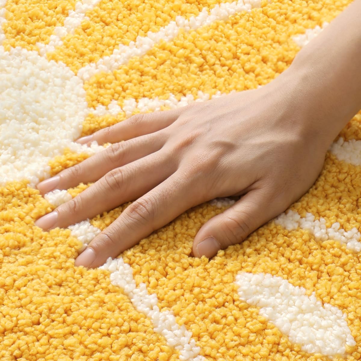 Sunny Yellow Lemon Citrus Slice Round Anti-Skid Microfiber Bathroom Mat (60 x 60 cm) - (CD)