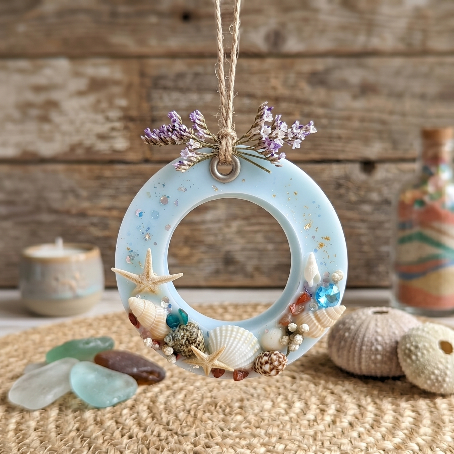 Seashell Mistletoe Candle - 7.5cm (TCA)