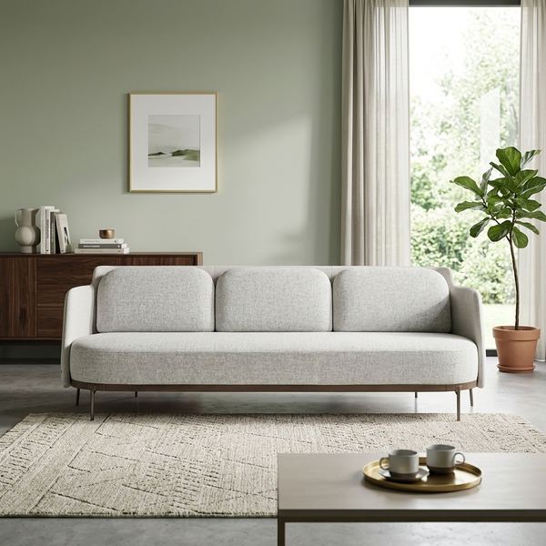 Tailor Block-Tufted Curved Bouclé 2-Seater Sofa (1800mm) - (NO)