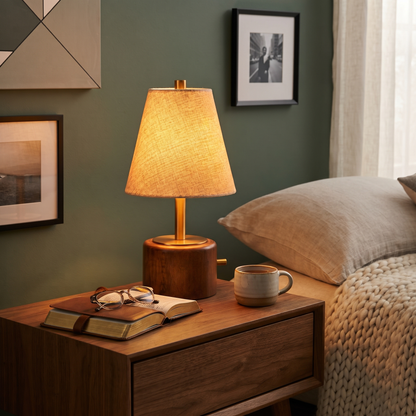 Tevrin Rechargeable Wooden Table Lamp (PL)
