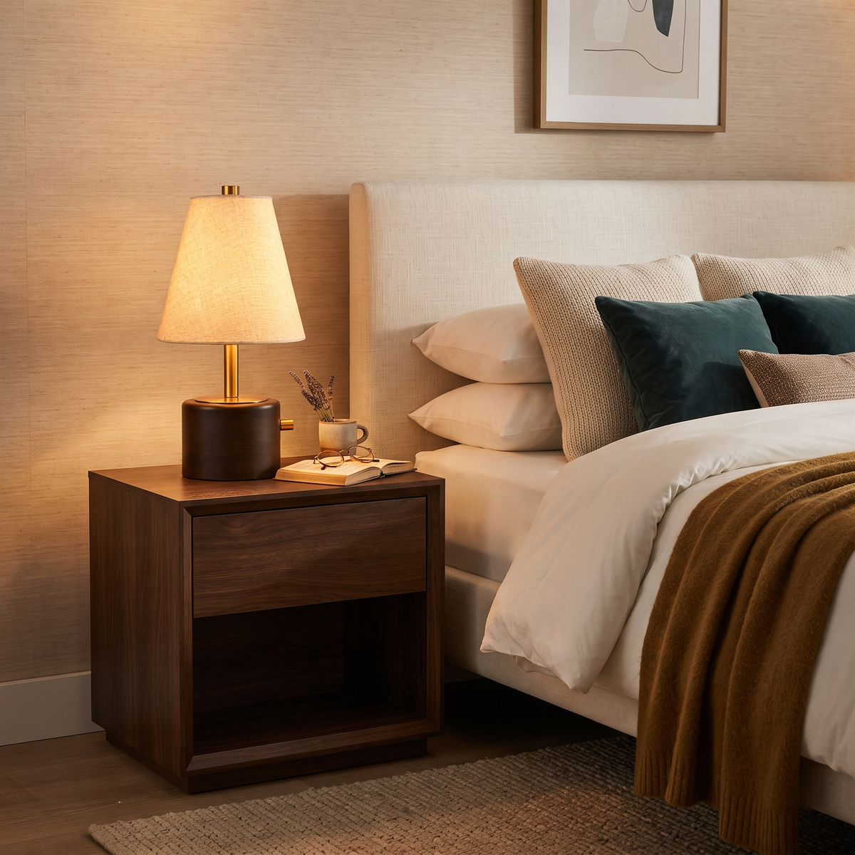 Tevrin Rechargeable Wooden Table Lamp (PL)