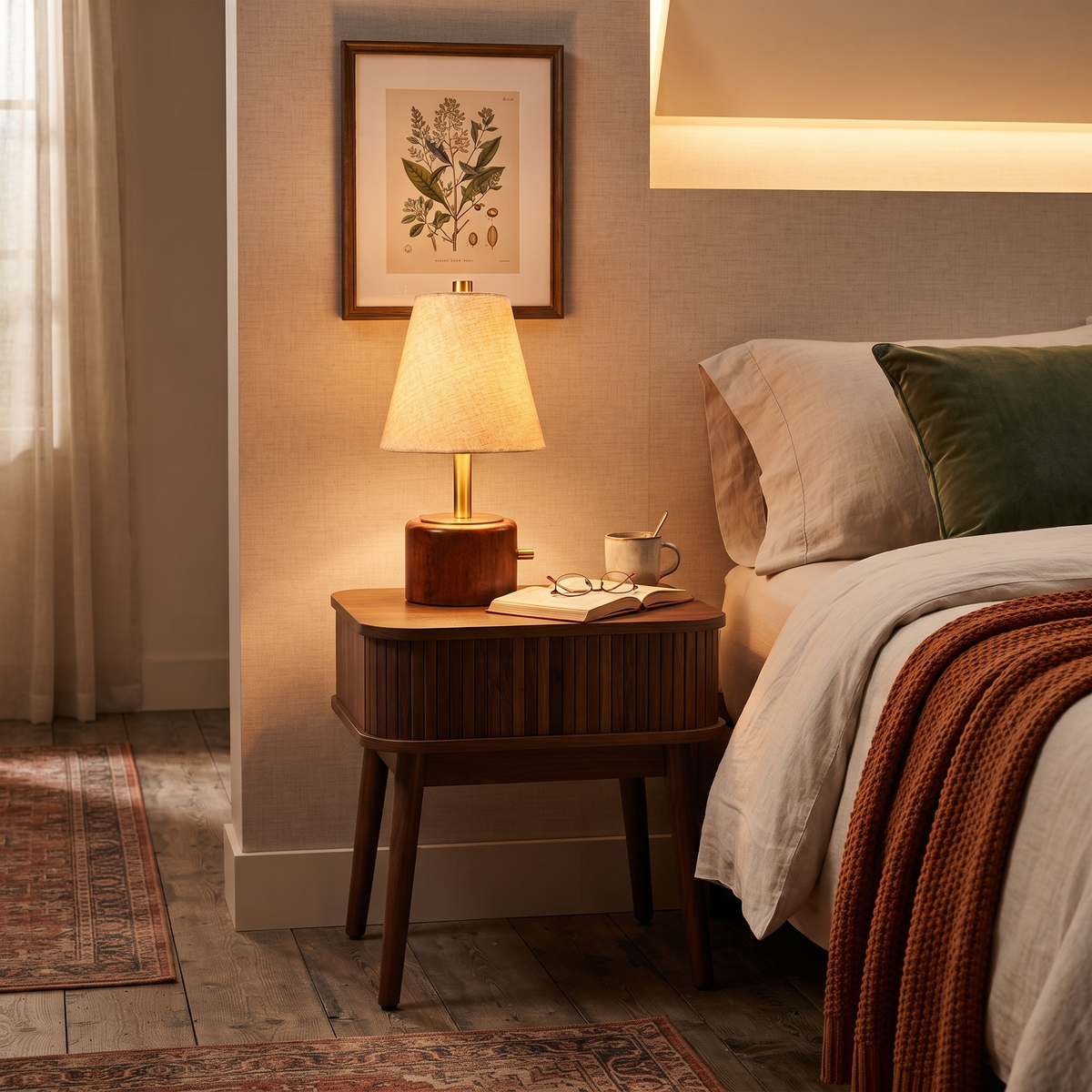 Tevrin Rechargeable Wooden Table Lamp (PL)