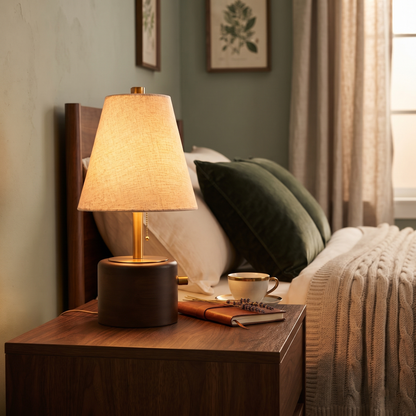 Tevrin Rechargeable Wooden Table Lamp (PL)