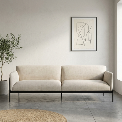 Thalia Asymmetric Curved Bouclé 2-Seater Sofa (1800mm) - (NO)