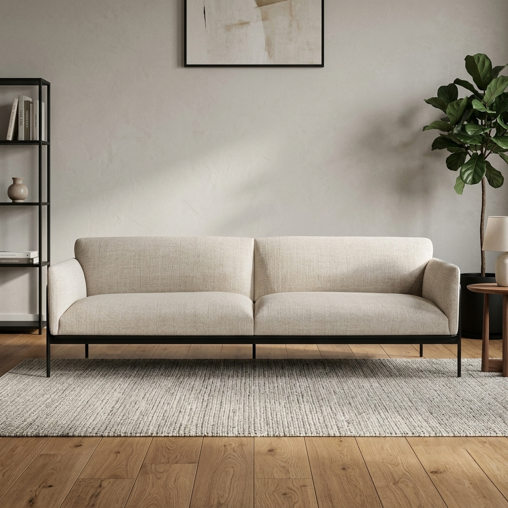 Thalia Asymmetric Curved Bouclé 2-Seater Sofa (1800mm) - (NO)