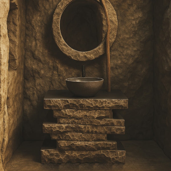 The Mine Black Copper Vanity | Stone & Wood Series 815mm (W) x 345mm (D) x 775mm (H) - (V)